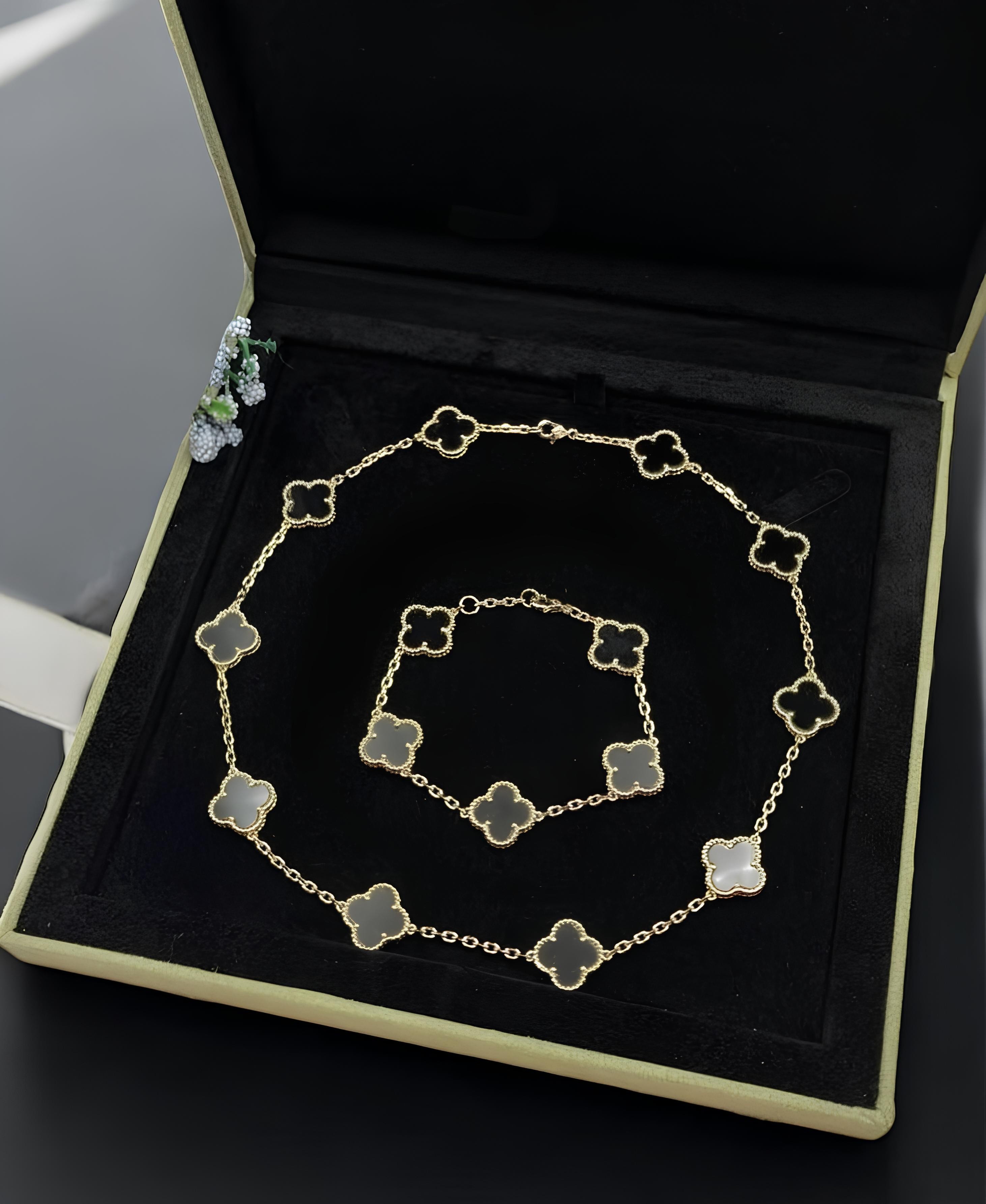 925 | Gold Black Yonca Set