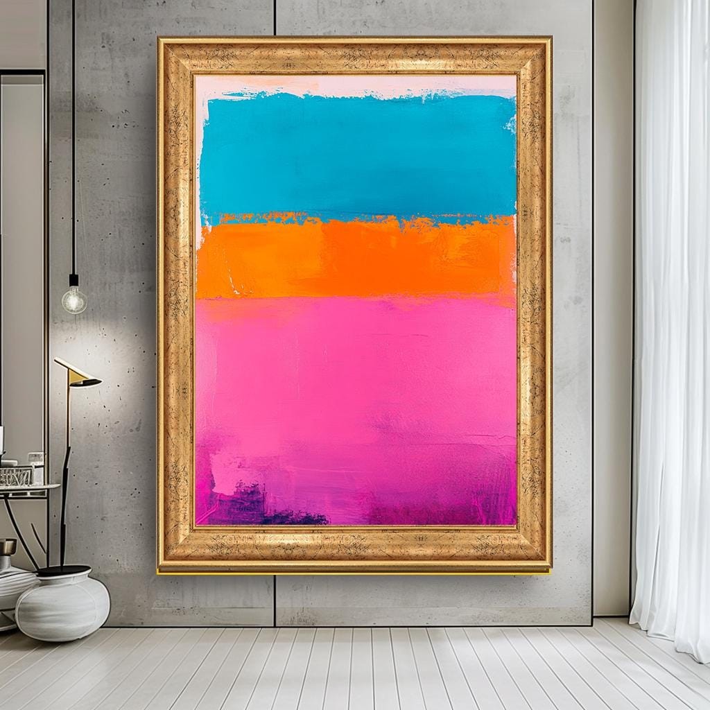Rothko Abstract Color Block Canvas, Rothko-Inspired Wall Art, Bold Pin
