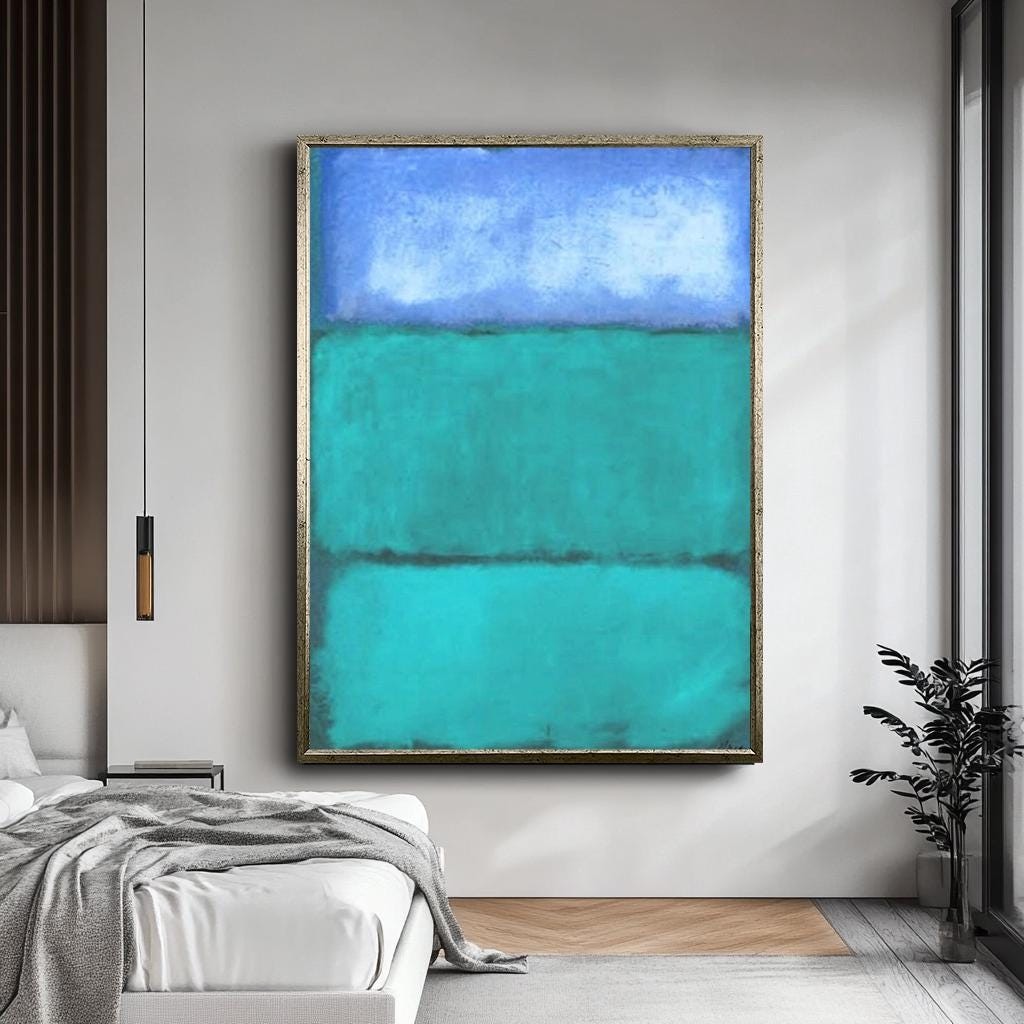 Mark Rothko Kanvas Tablo, Rothko Baskı, Mark Rothko Stil Kanvas Tablo, Soyut Renkli Alan Sanatı, Büyük Minimalist Duvar Dekoru