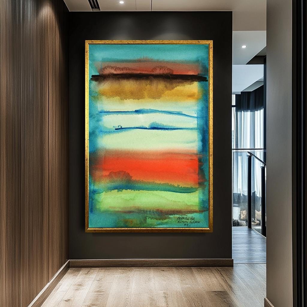 Abstract Landscape Canvas Print, Modern Wall Art, Large Minimalist Home Decor