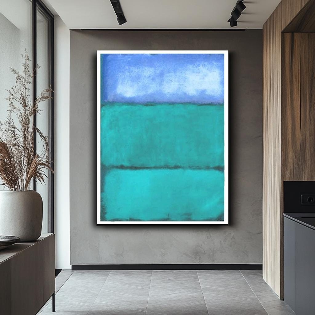 Mark Rothko Kanvas Tablo, Rothko Baskı, Mark Rothko Stil Kanvas Tablo, Soyut Renkli Alan Sanatı, Büyük Minimalist Duvar Dekoru