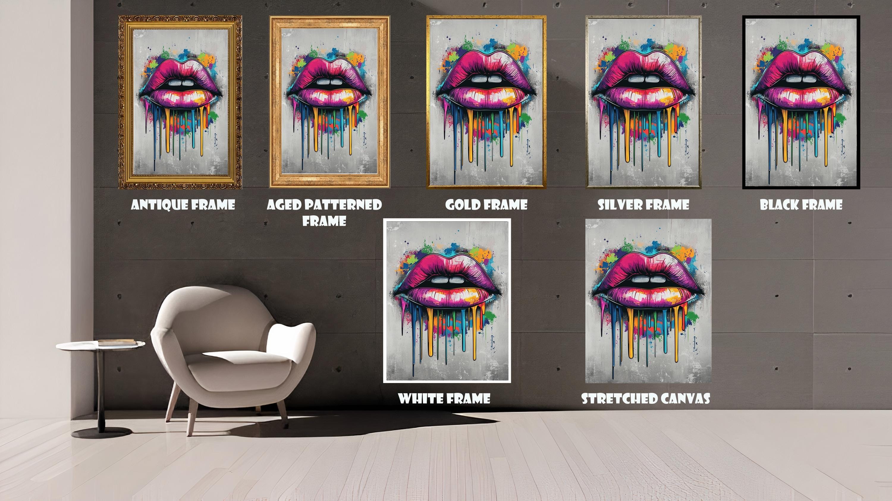 Woman with Lipstick Canvas Print, Glamorous Fashion Wall Art, Chic Bat