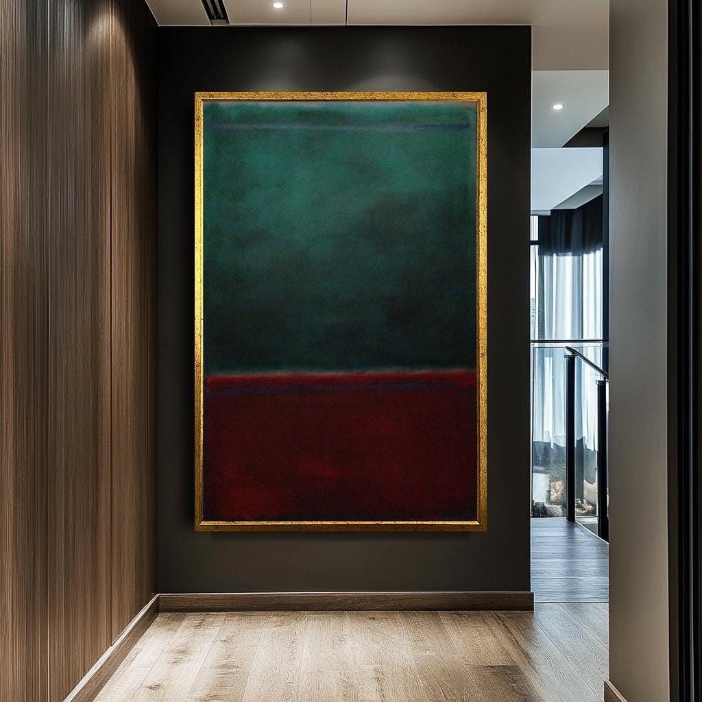 Mark Rothko Black Canvas Print, Minimalist Abstract Art, Dark Color Fi