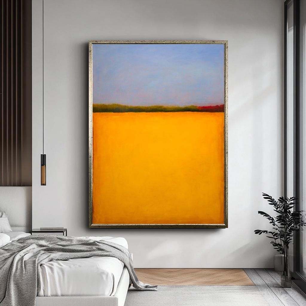 Mark Rothko Canvas, Mark Rothko Style,Large Abstract Yellow Canvas Pri