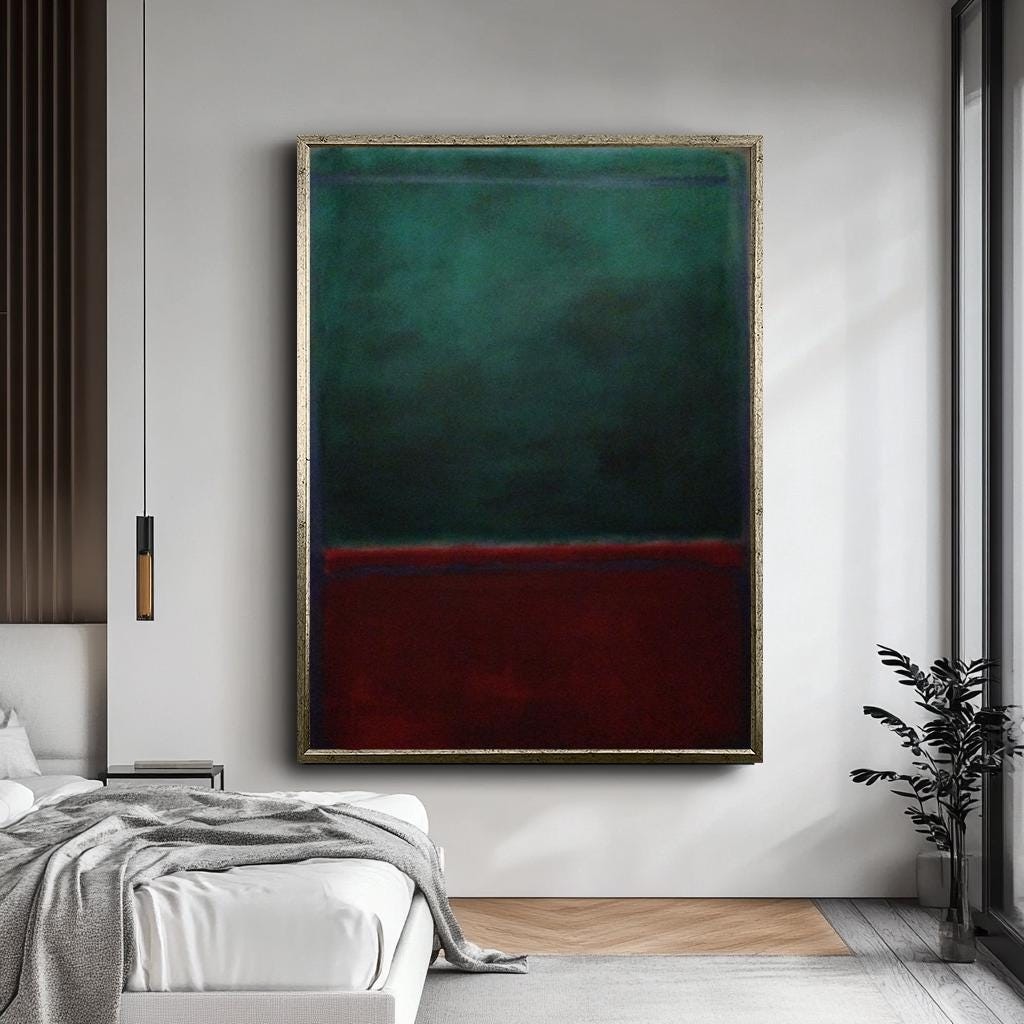 Mark Rothko Black Canvas Print, Minimalist Abstract Art, Dark Color Fi