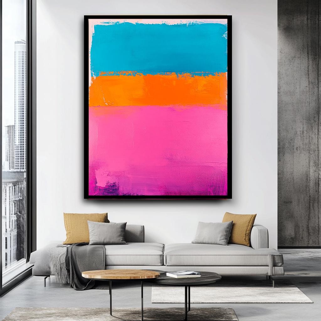 Rothko Abstract Color Block Canvas, Rothko-Inspired Wall Art, Bold Pin