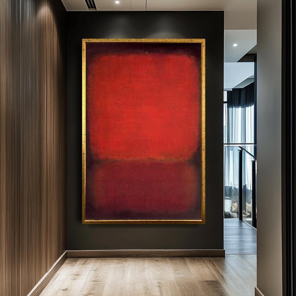 Mark Rothko Red Canvas Print, Abstract Color Field Art, Bold Minimalis