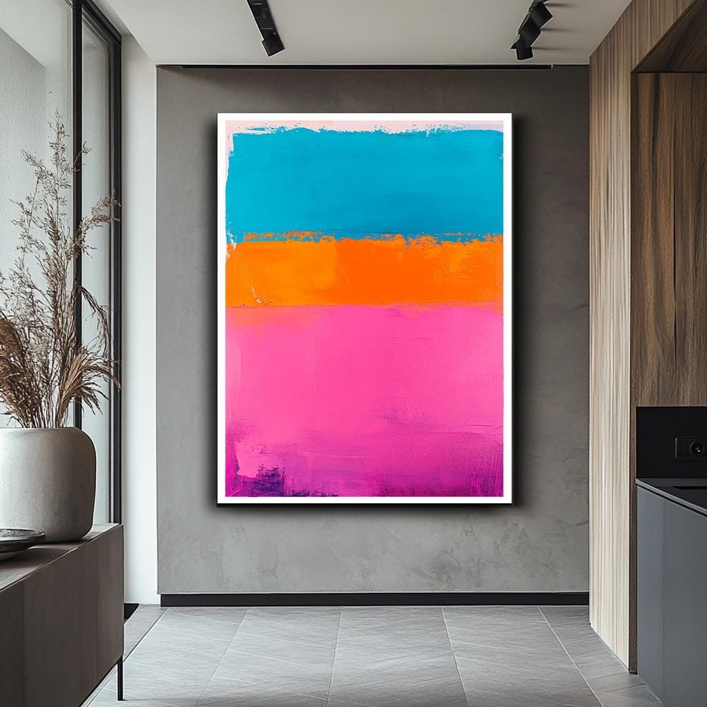 Rothko Abstract Color Block Canvas, Rothko-Inspired Wall Art, Bold Pin