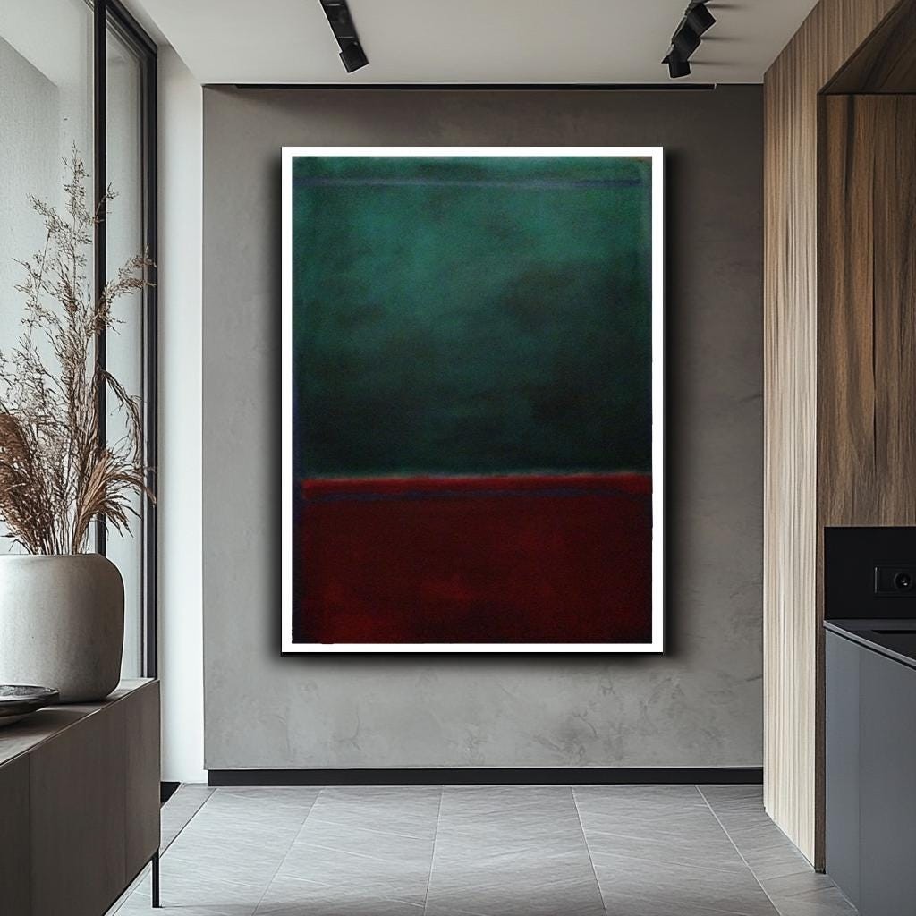 Mark Rothko Black Canvas Print, Minimalist Abstract Art, Dark Color Fi