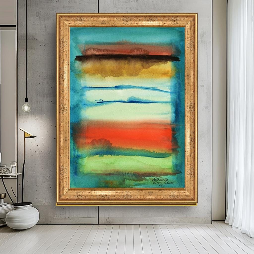 Abstract Landscape Canvas Print, Modern Wall Art, Large Minimalist Home Decor