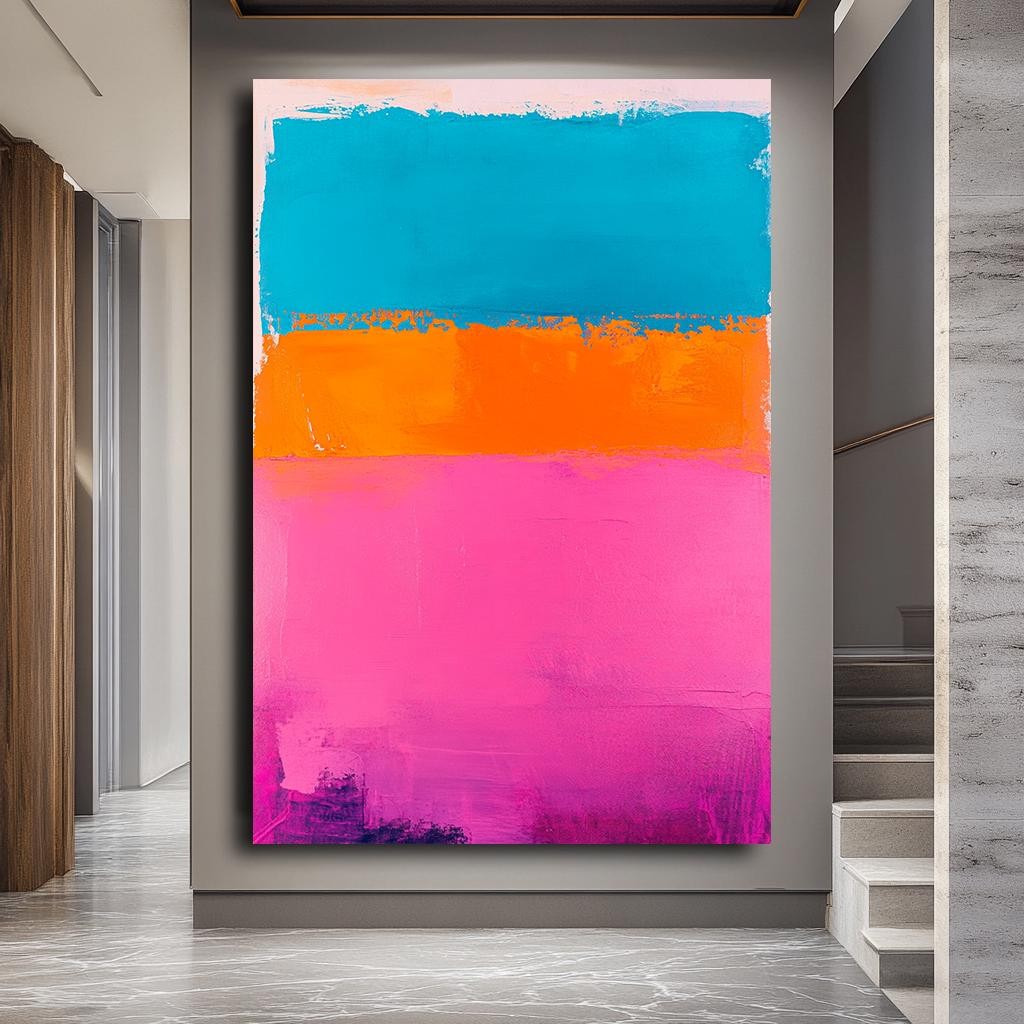 Rothko Abstract Color Block Canvas, Rothko-Inspired Wall Art, Bold Pin
