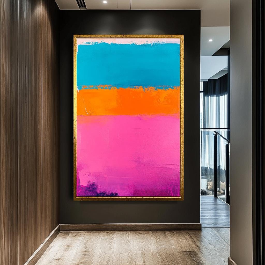 Rothko Abstract Color Block Canvas, Rothko-Inspired Wall Art, Bold Pin