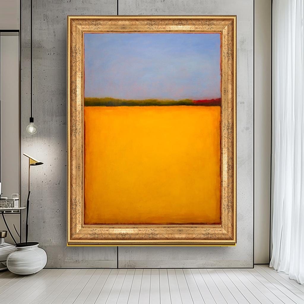 Mark Rothko Canvas, Mark Rothko Style,Large Abstract Yellow Canvas Pri