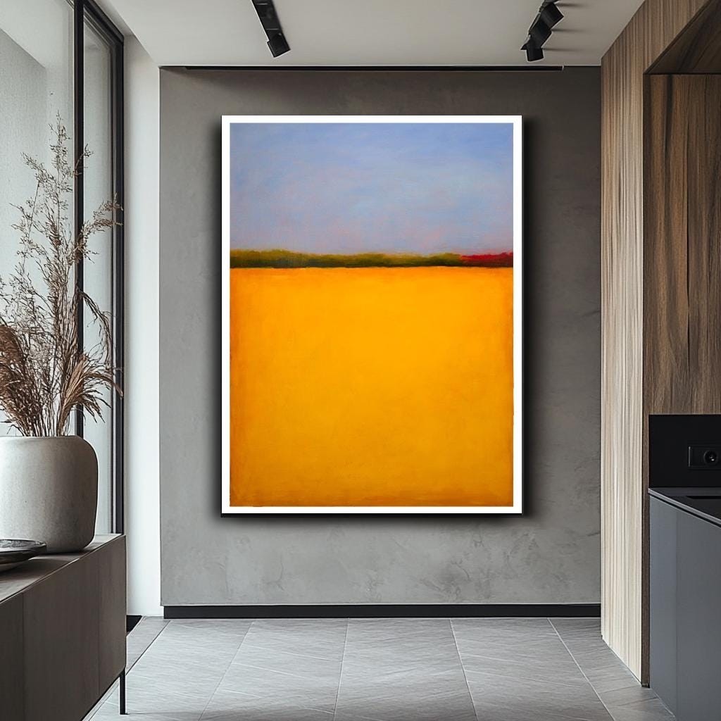 Mark Rothko Canvas, Mark Rothko Style,Large Abstract Yellow Canvas Pri