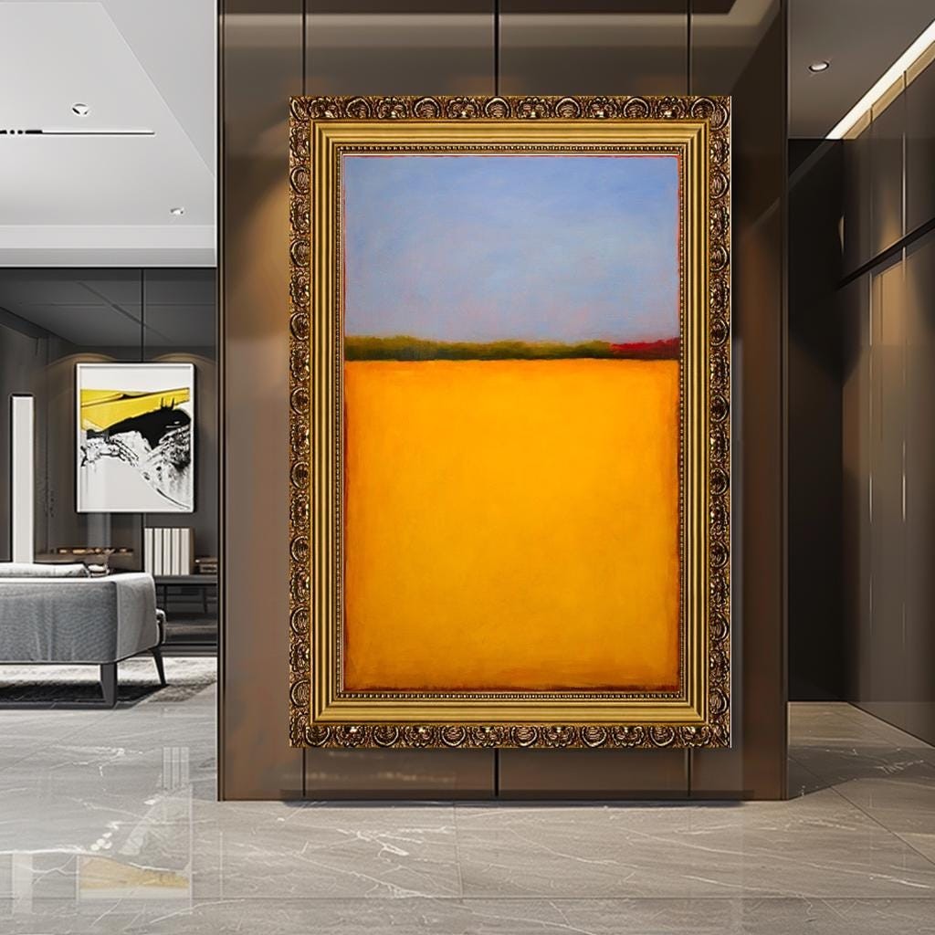 Mark Rothko Canvas, Mark Rothko Style,Large Abstract Yellow Canvas Pri
