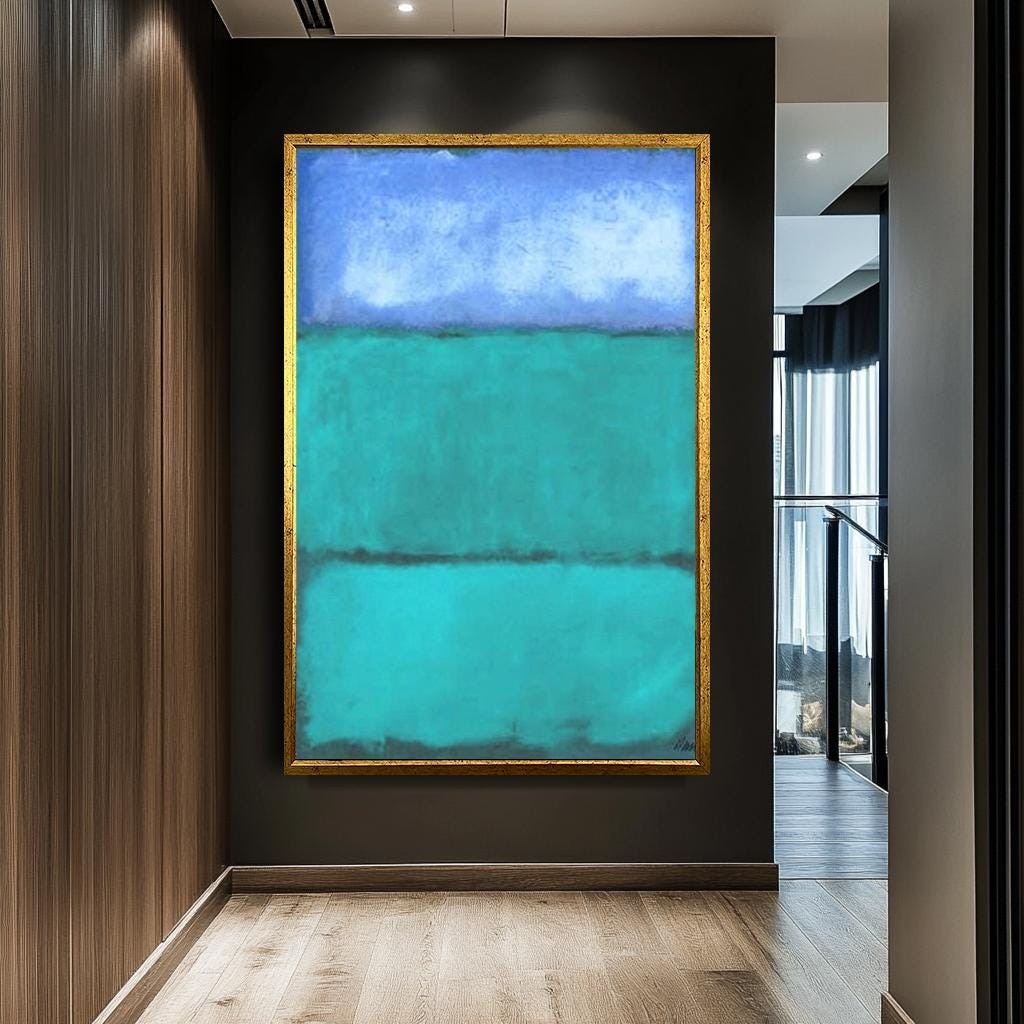 Mark Rothko Kanvas Tablo, Rothko Baskı, Mark Rothko Stil Kanvas Tablo, Soyut Renkli Alan Sanatı, Büyük Minimalist Duvar Dekoru