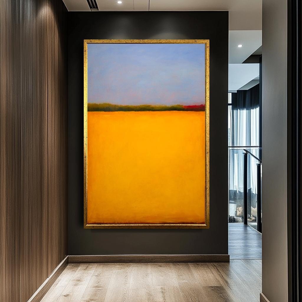 Mark Rothko Canvas, Mark Rothko Style,Large Abstract Yellow Canvas Pri