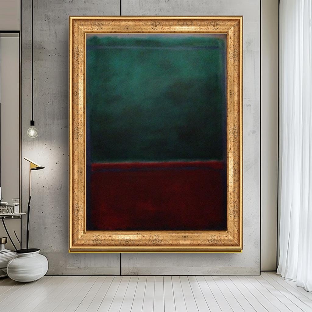 Mark Rothko Black Canvas Print, Minimalist Abstract Art, Dark Color Fi