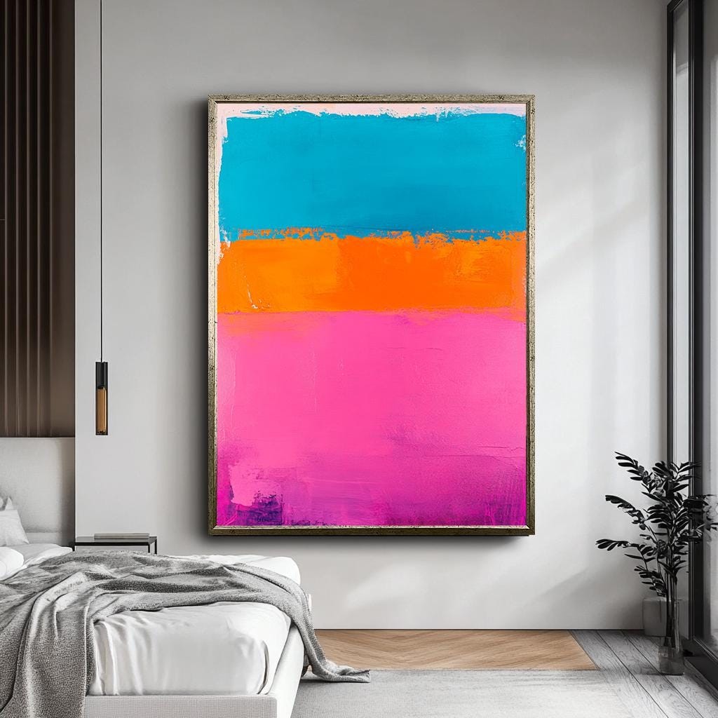Rothko Abstract Color Block Canvas, Rothko-Inspired Wall Art, Bold Pin
