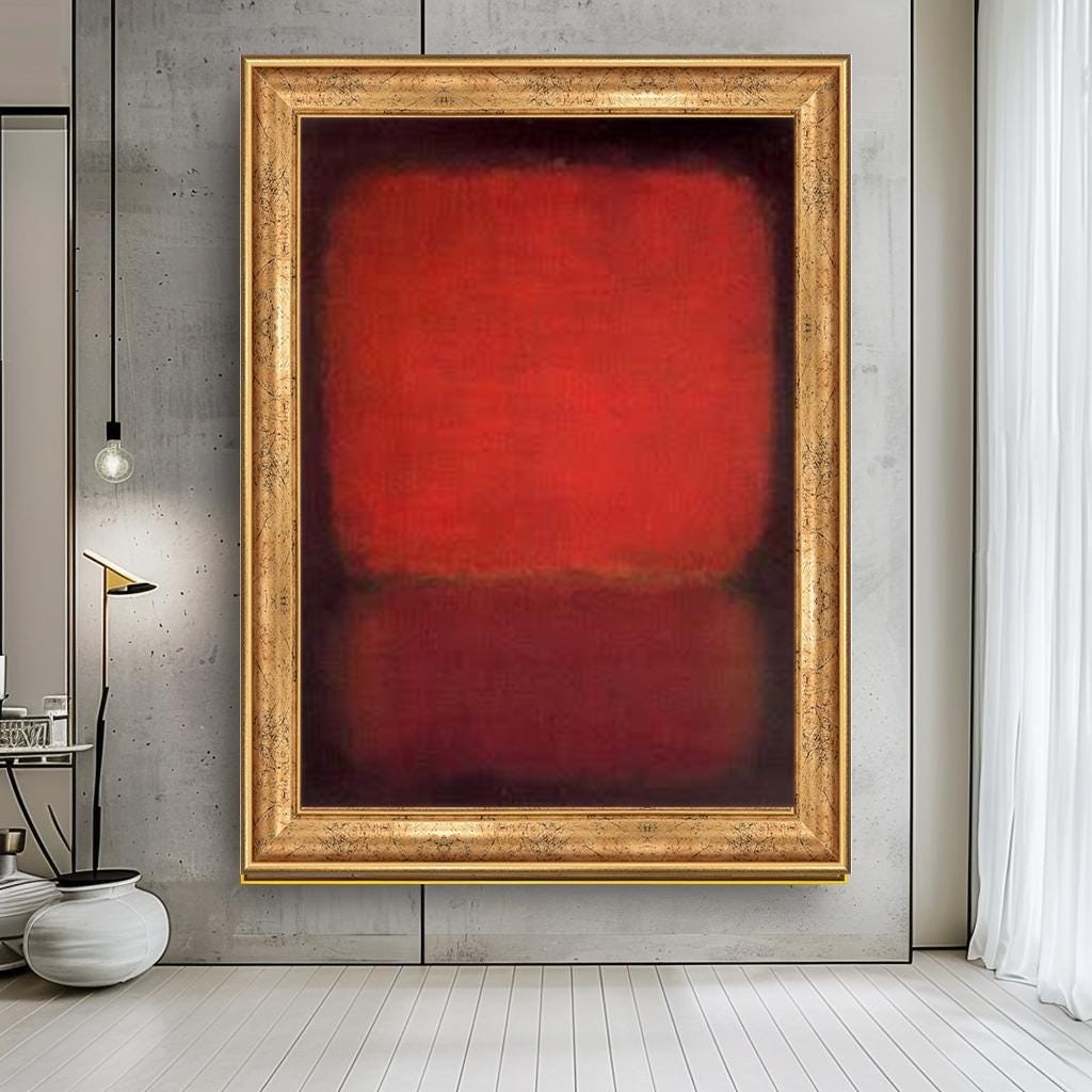 Mark Rothko Red Canvas Print, Abstract Color Field Art, Bold Minimalis
