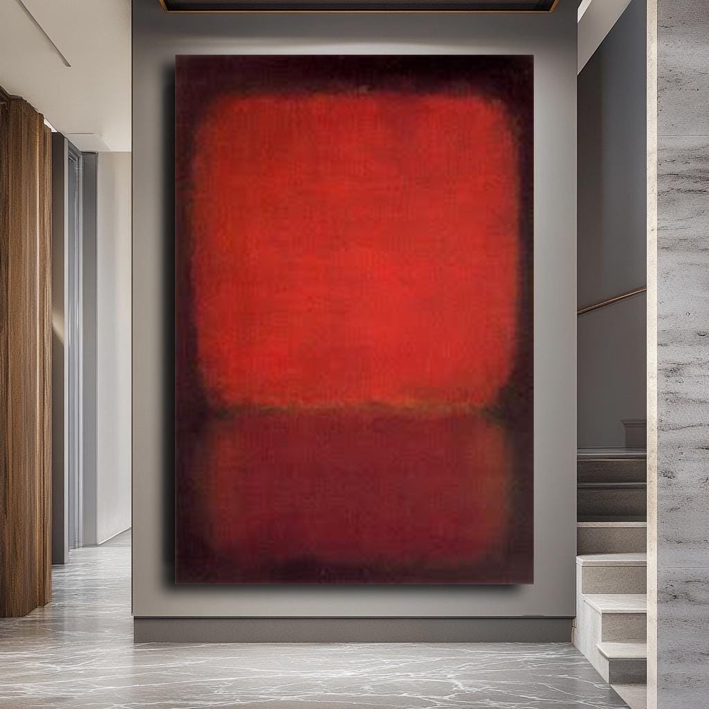 Mark Rothko Red Canvas Print, Abstract Color Field Art, Bold Minimalis