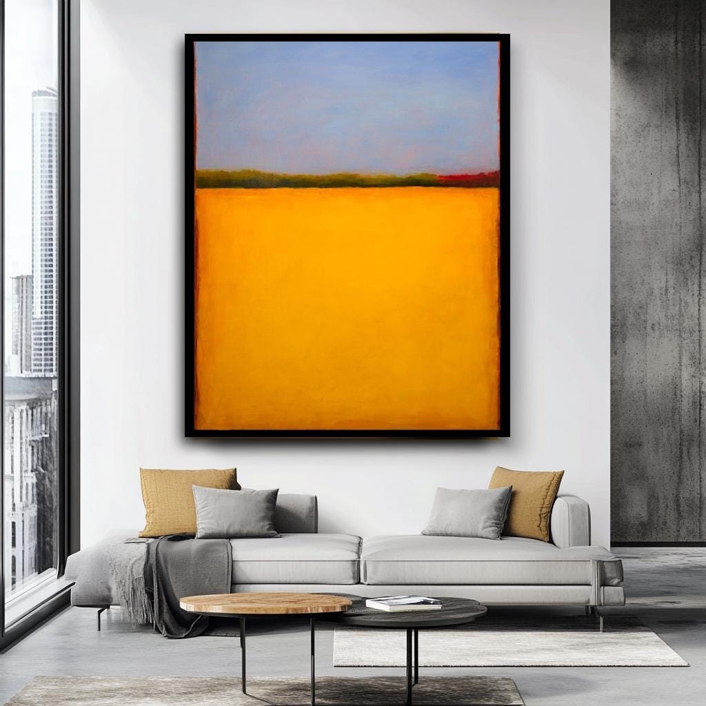 Mark Rothko Canvas, Mark Rothko Style,Large Abstract Yellow Canvas Pri