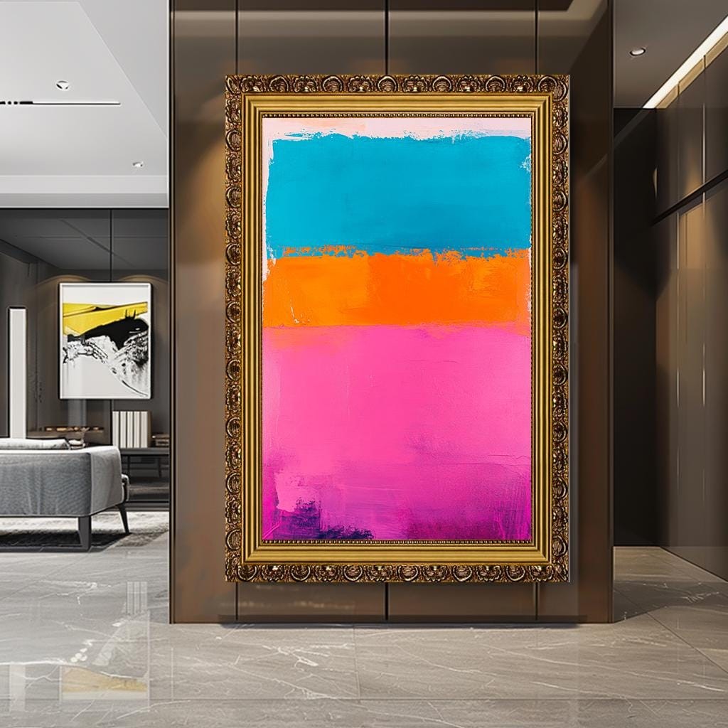 Rothko Abstract Color Block Canvas, Rothko-Inspired Wall Art, Bold Pin