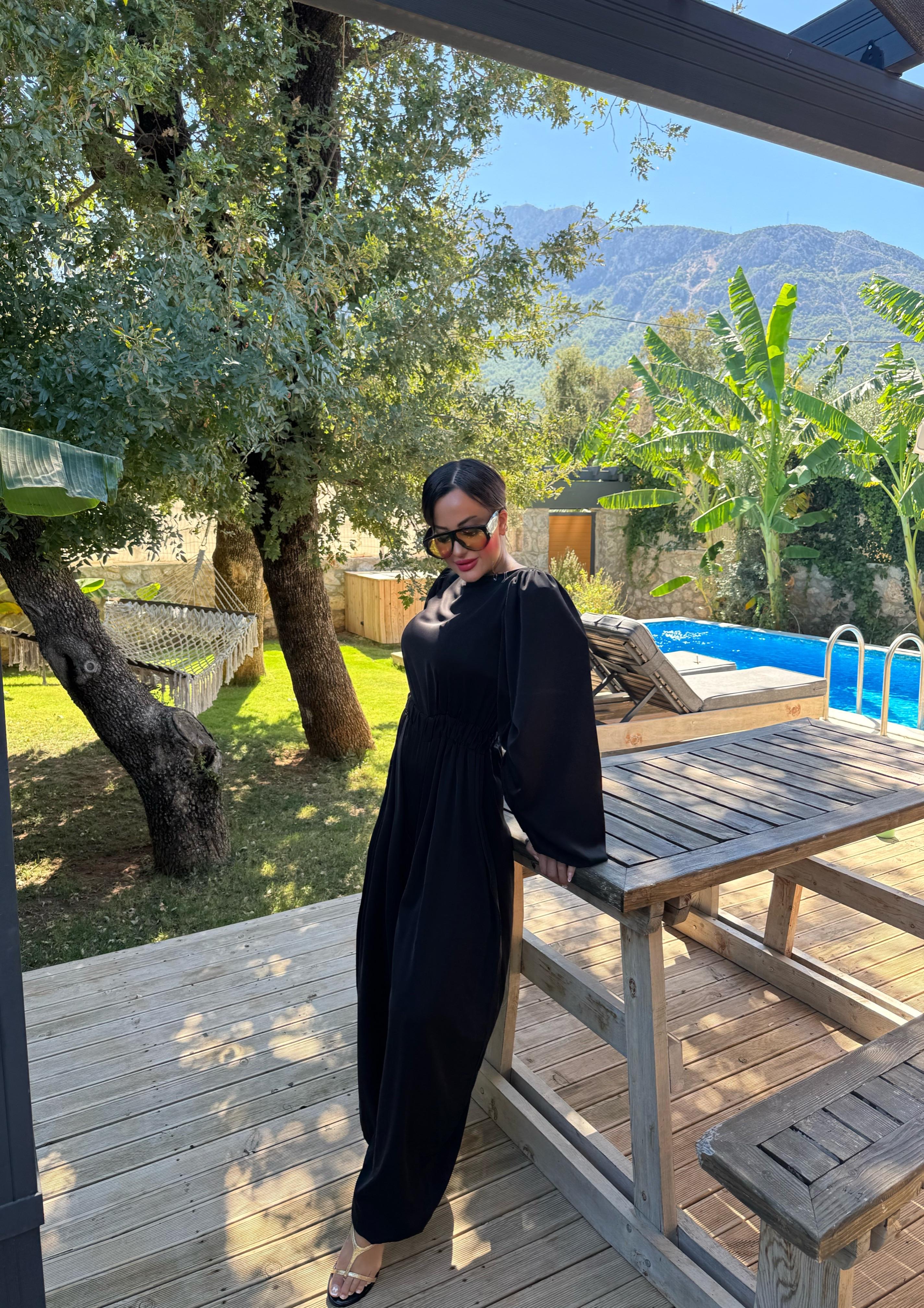 Şalvar Kesim Saten Şifon Tulum