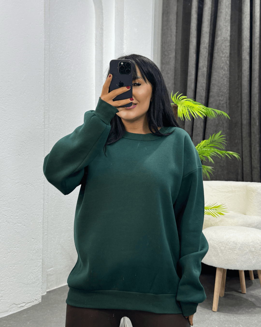 Basic Swatshirt yeşil