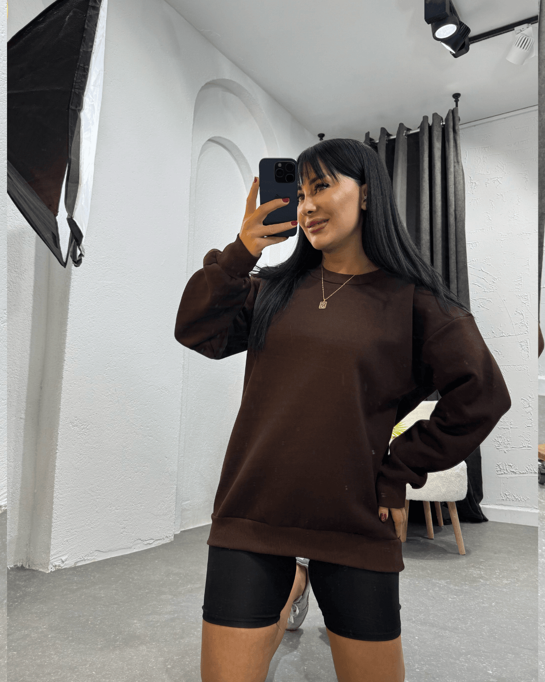 Basic Swatshirt kahverengi