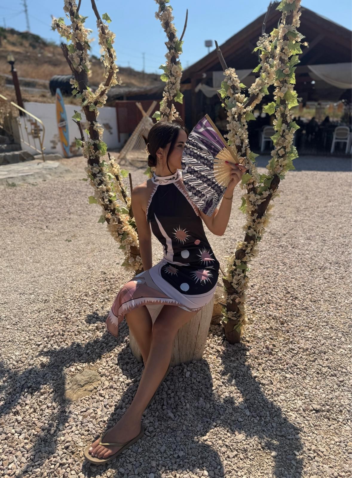 Premium Seri Pucci Saten Tasarım Asimetrik Elbise