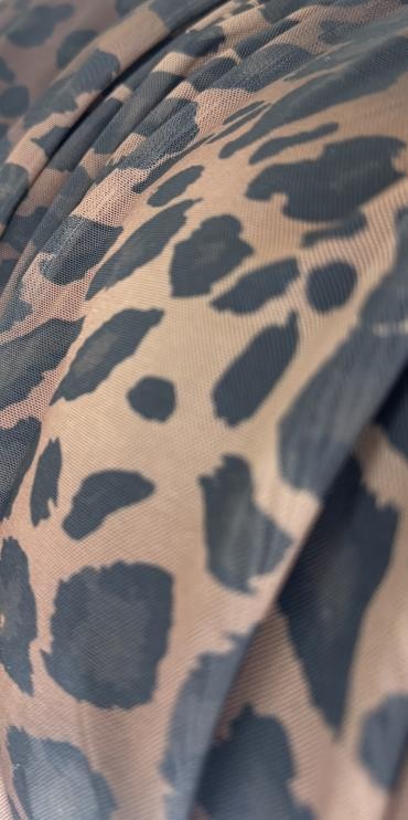 İç Astarlı Leopar Midi Elbise