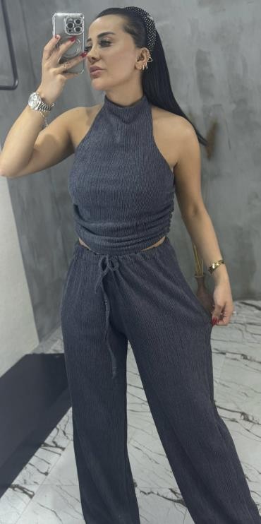 Halter Yaka Bluz Takım