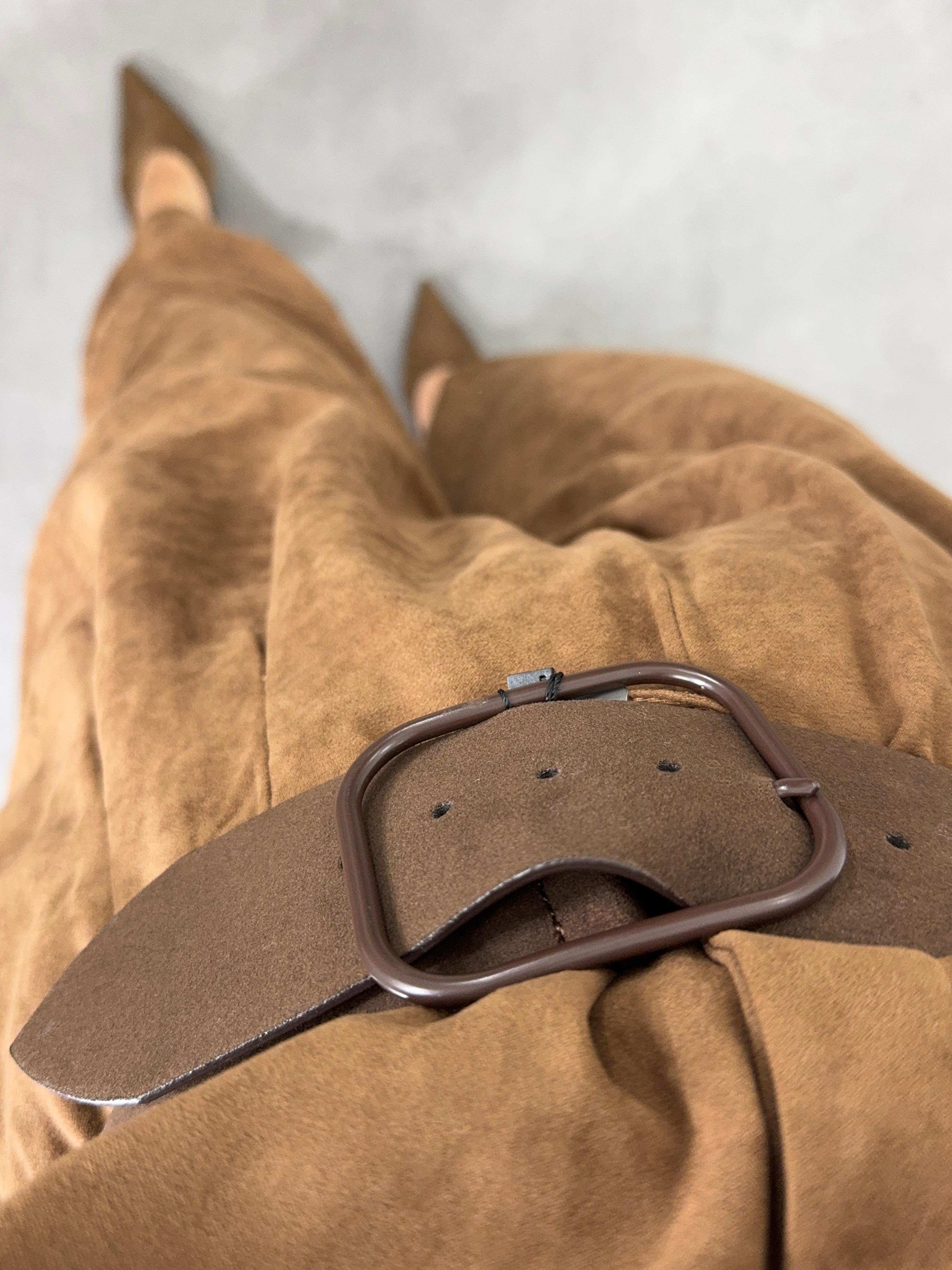 Balon Kol Şalvar Süet Takım Kahve