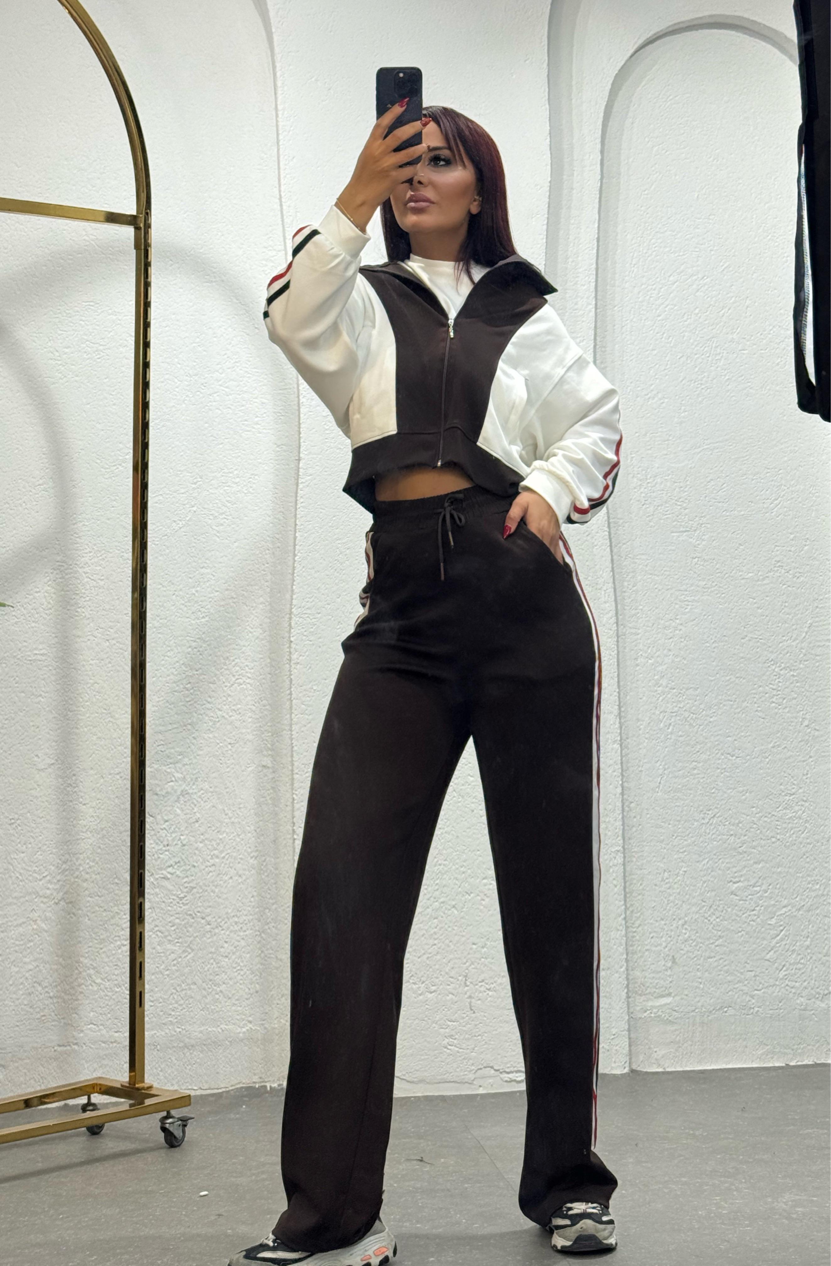 oys modal takım şeritli - Kahverengi