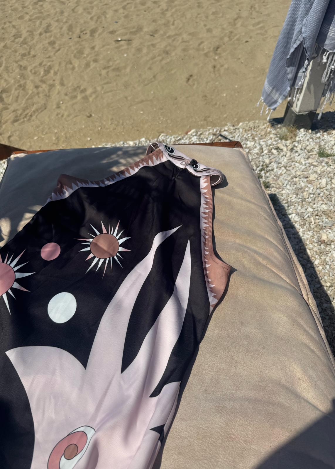 Premium Seri Pucci Saten Tasarım Asimetrik Elbise