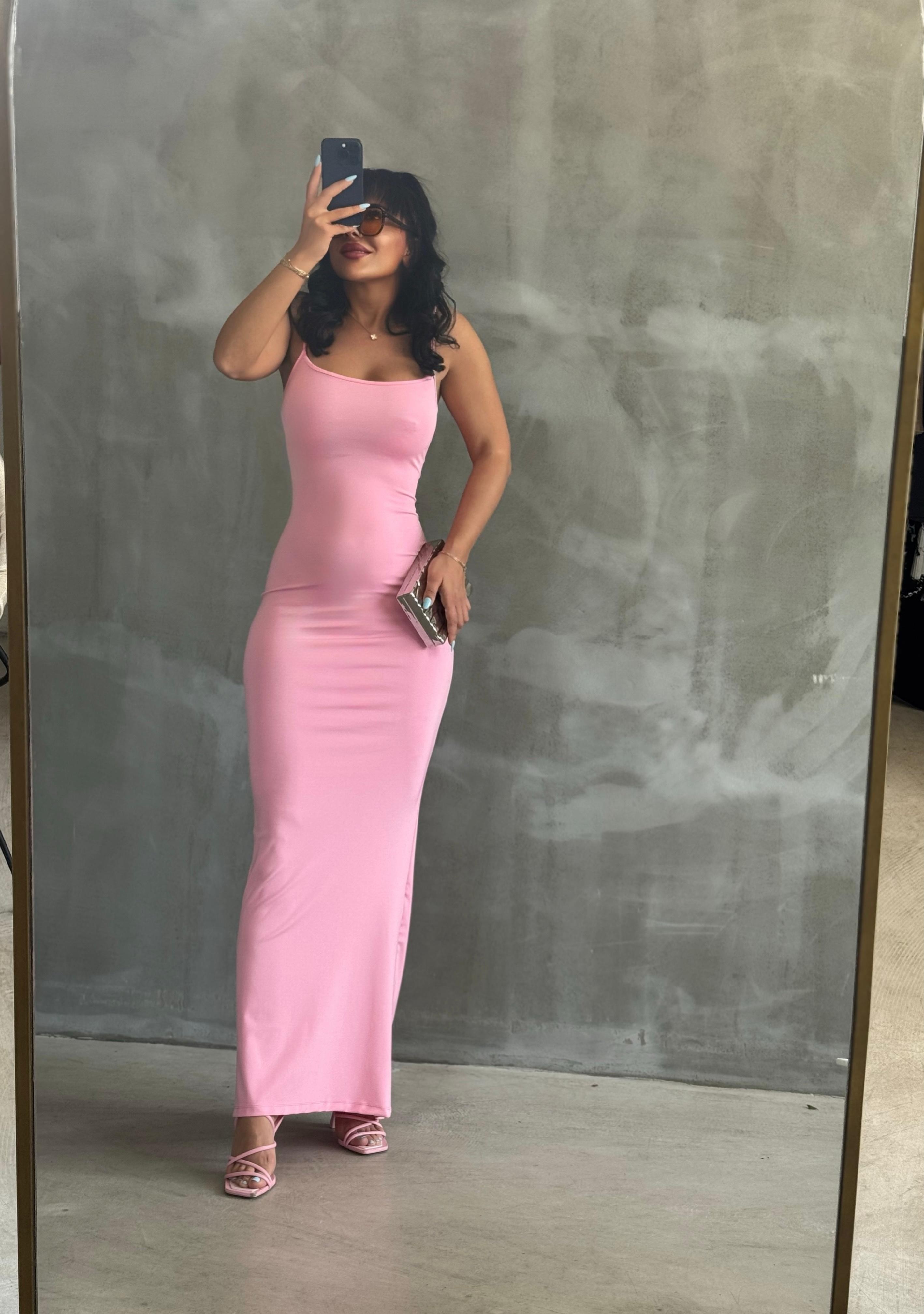IP ASKILI BASİC ELBİSE - Pembe
