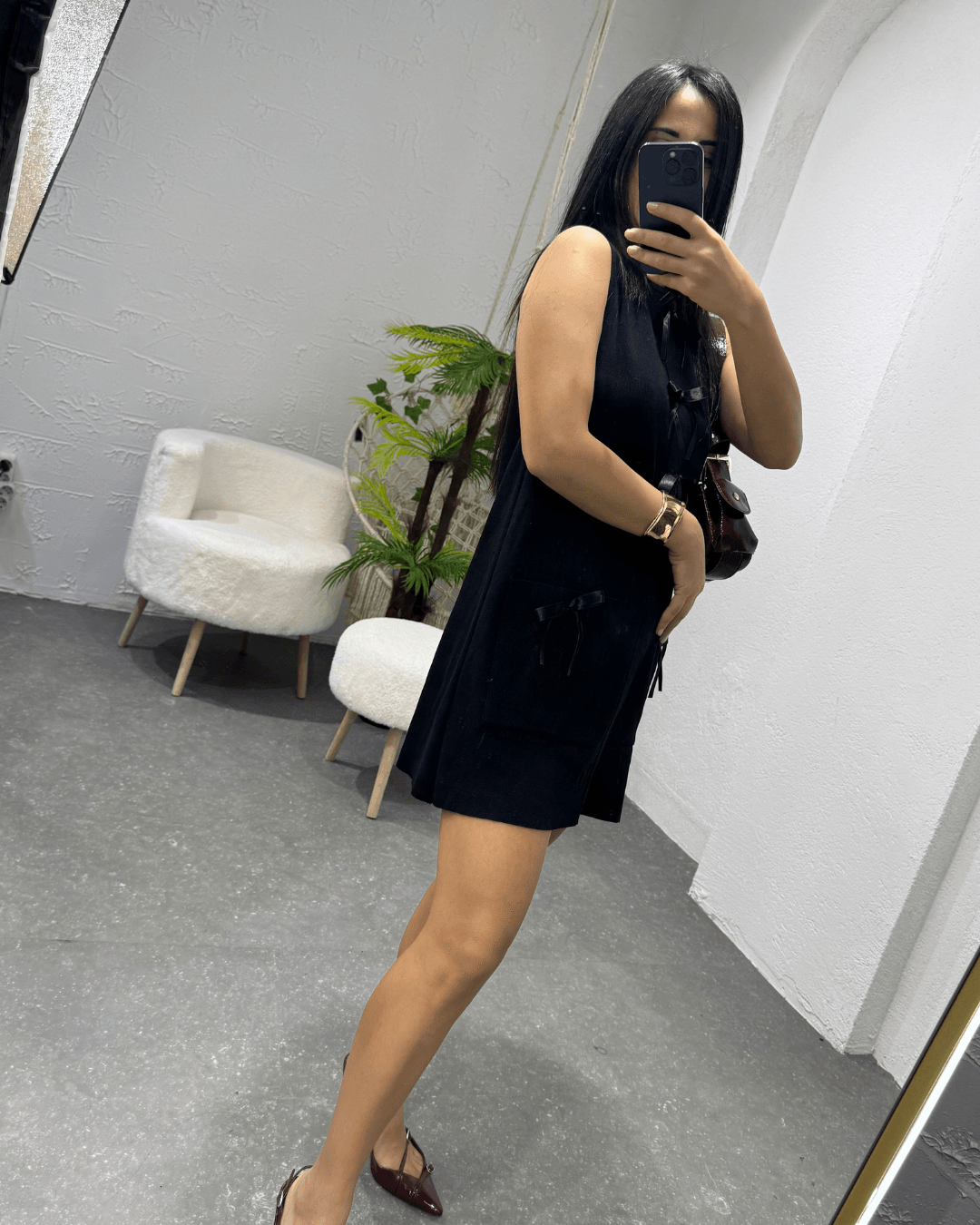 ZR Model Kurdele Detaylı Trıko Elbise