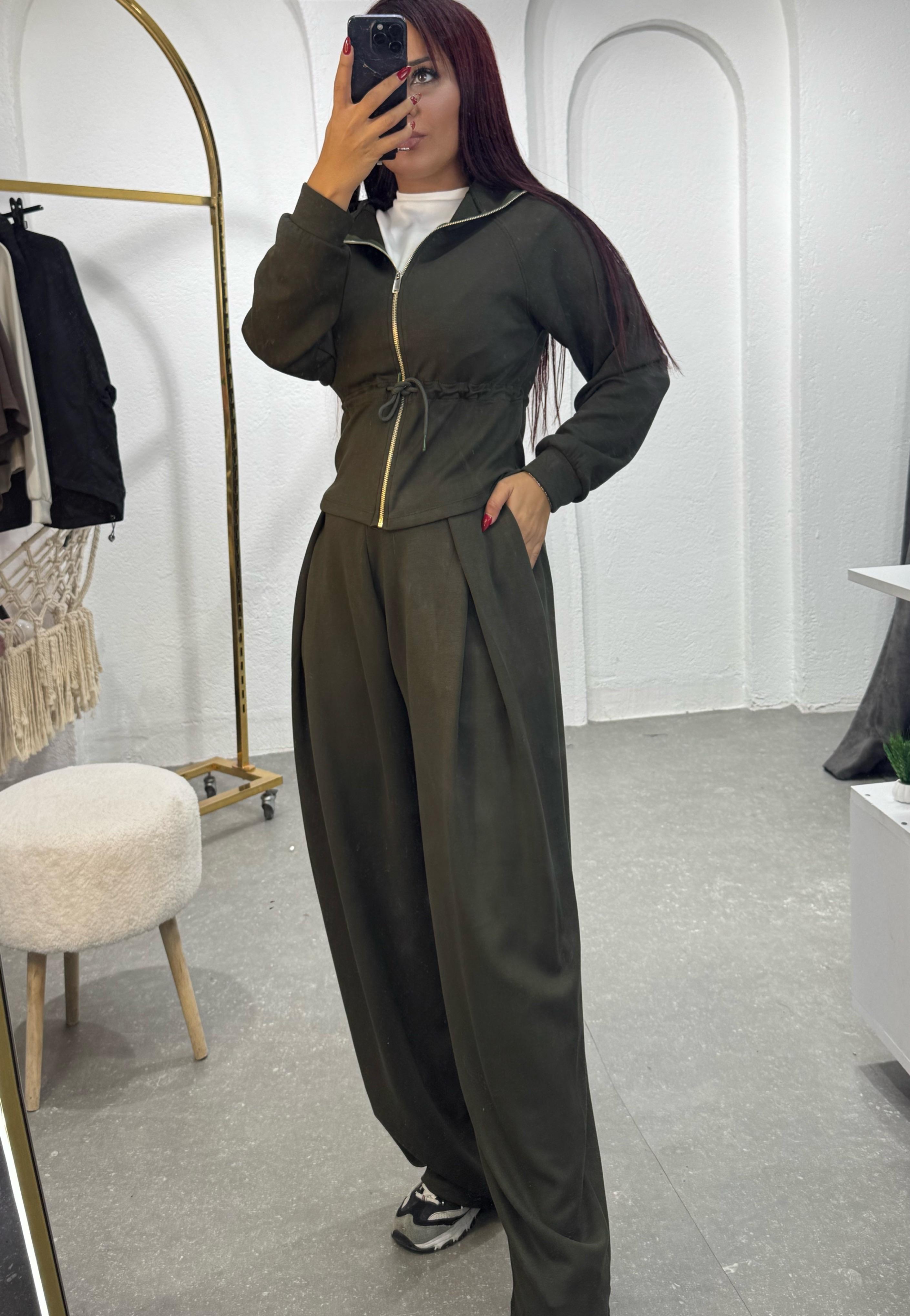 Şalvar model oys modal takım - Haki Yeşil