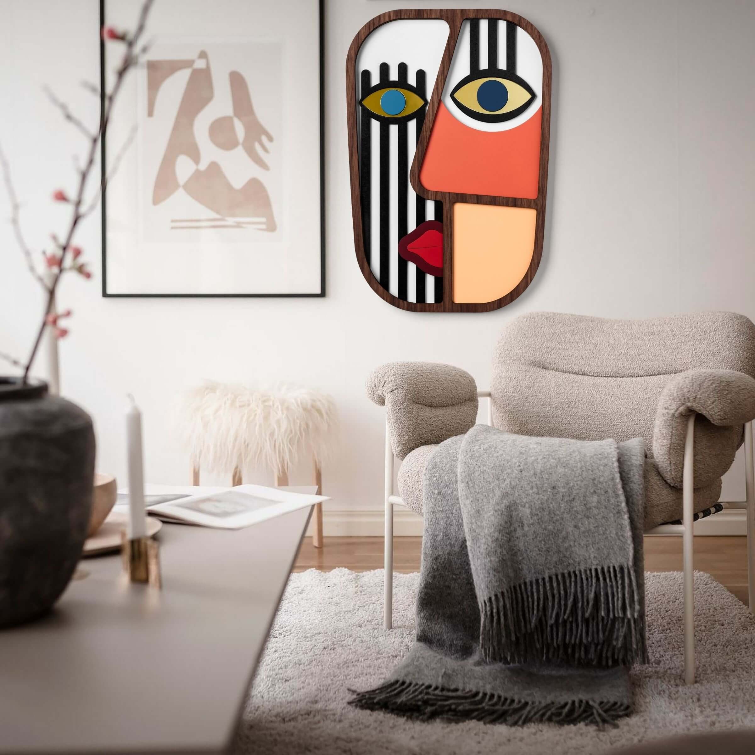 Picasso plakat er designet i en farverige form til vægpynt main variant image