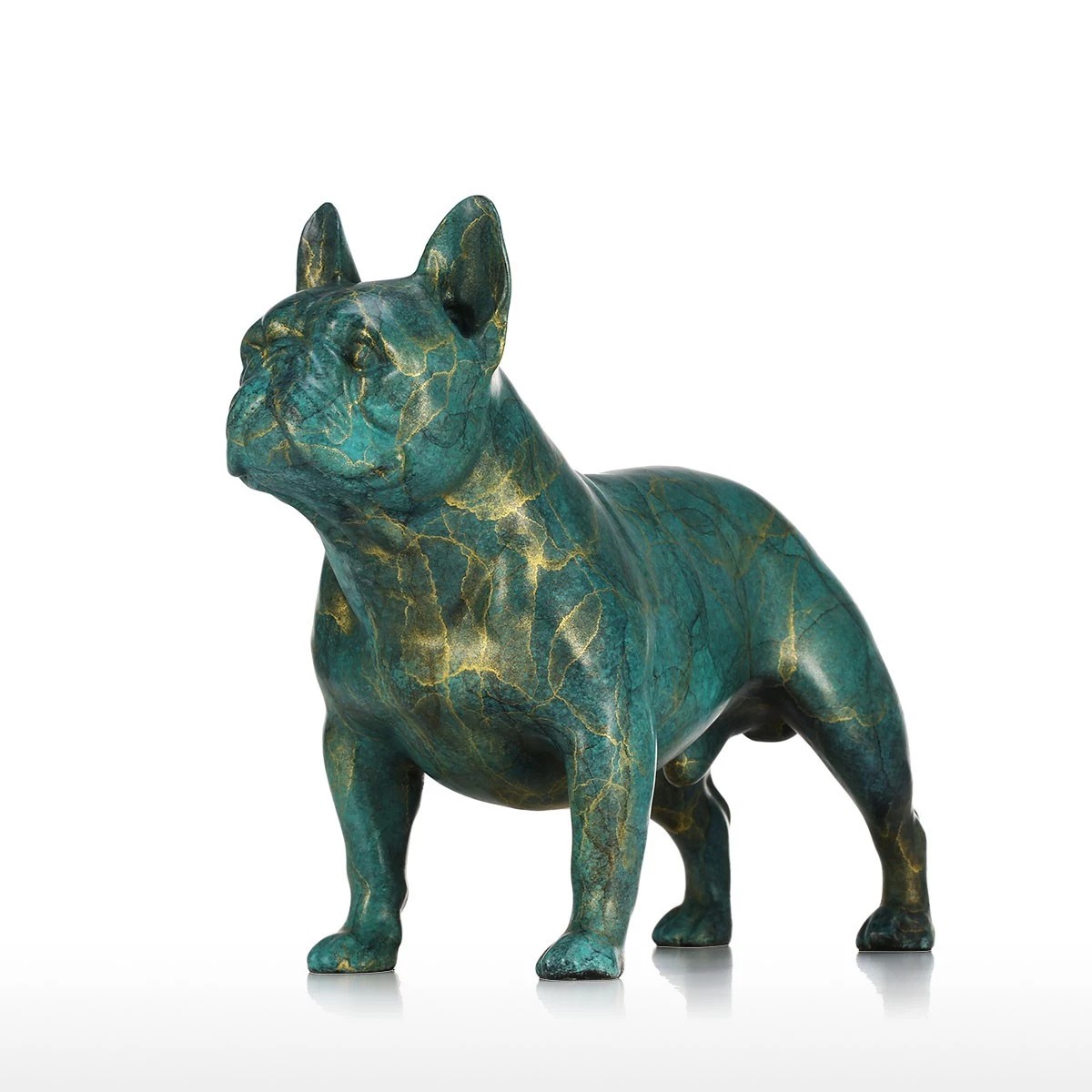 Ranskanbulldoggi pronssi patsas vie väriä sisustukseen main variant image