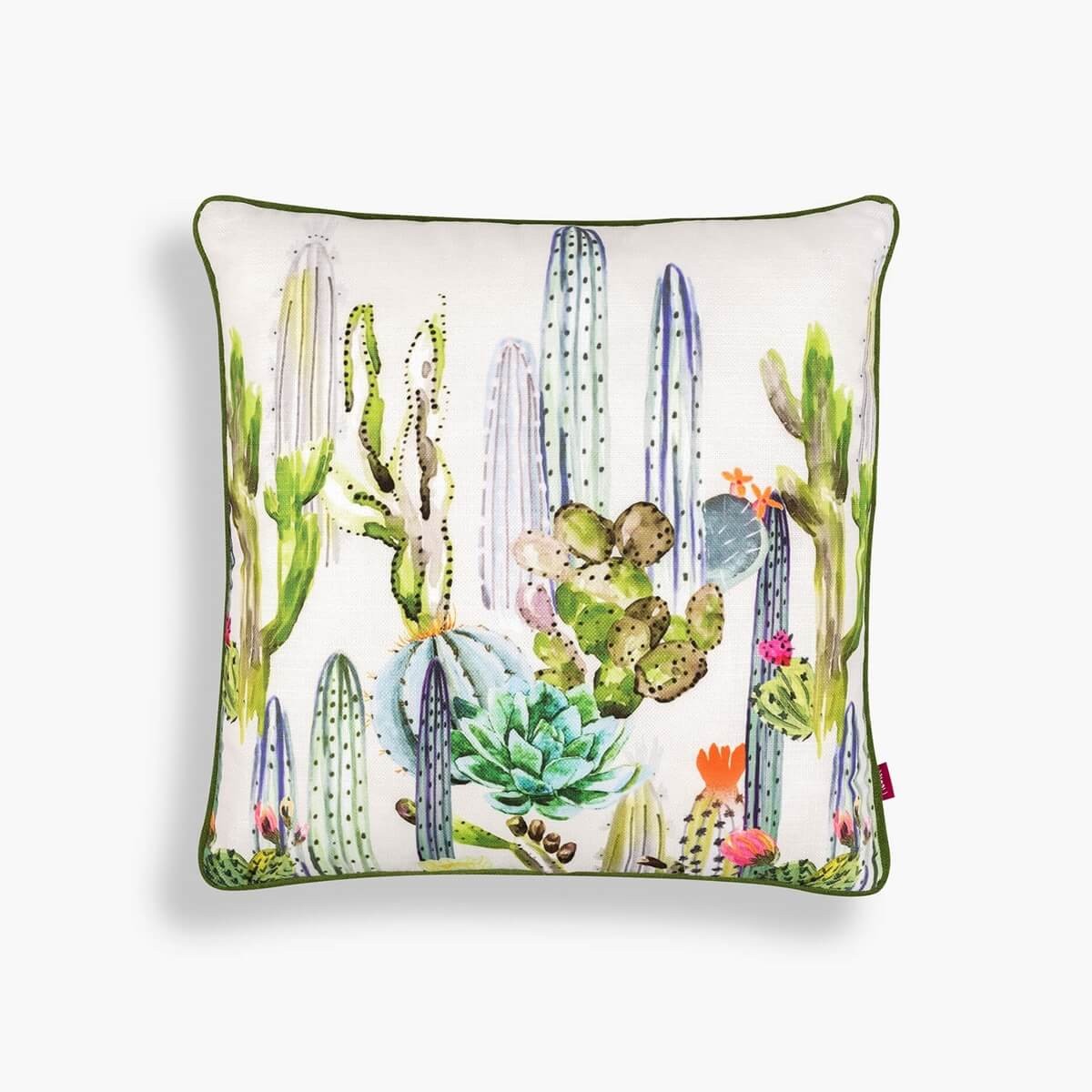 Kaktuskuvioinen vihreä tyynynpäällinen image