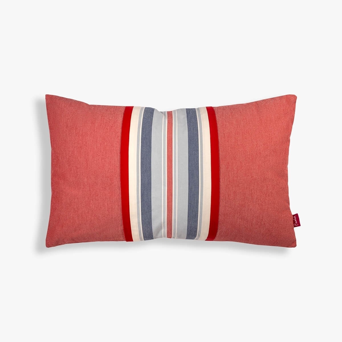 Raitakuvioitu punasävyinen tyynynpäällinen image