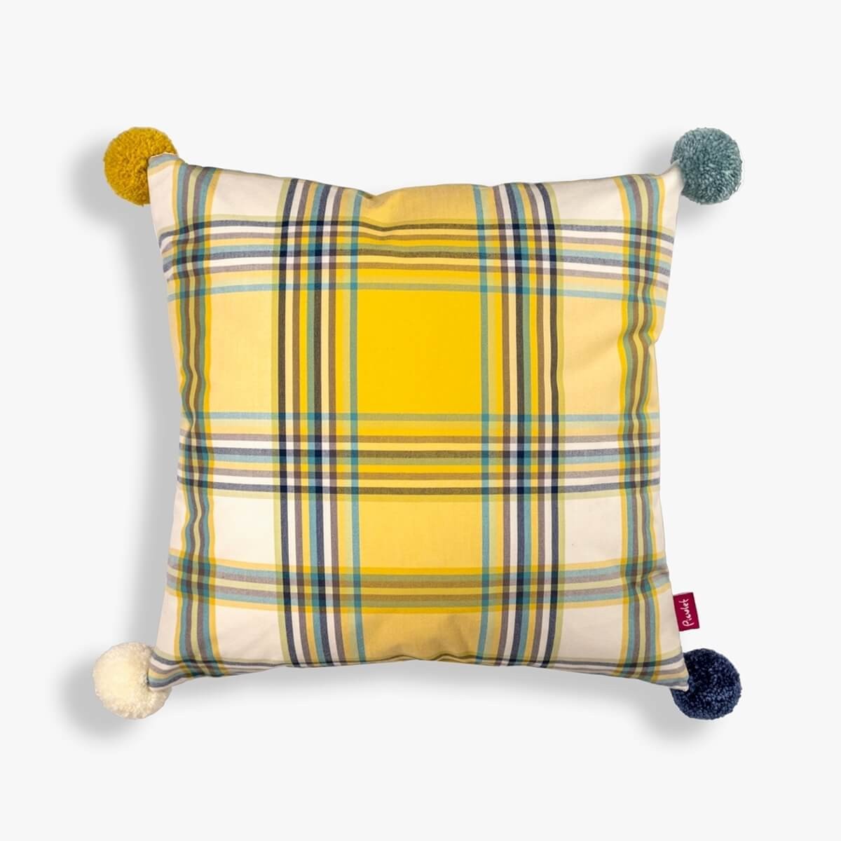 Keltakuvioinen ruudullinen tyynynpäällinen image