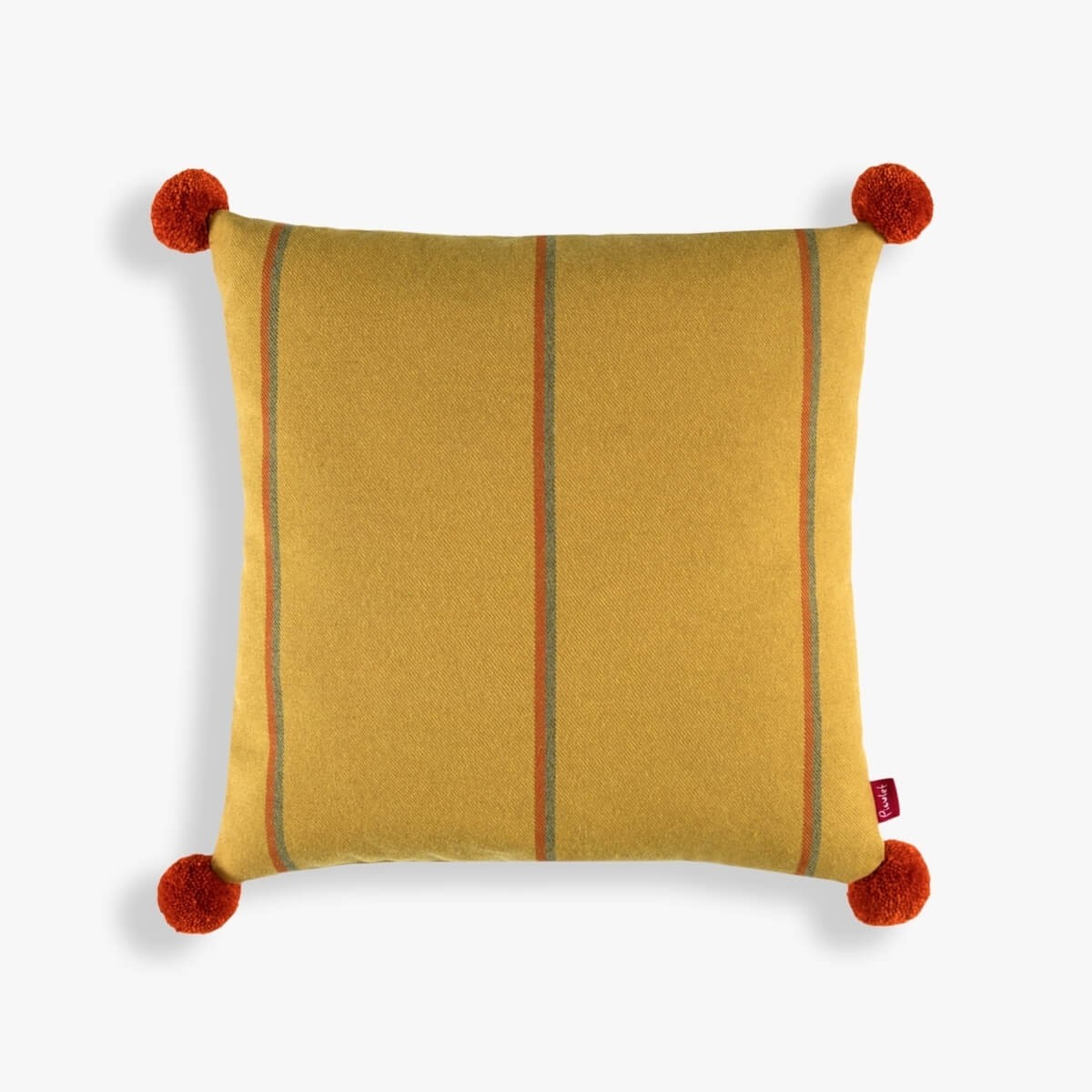 Sahraminvärinen kapearaitainen villa tyynynpäällinen