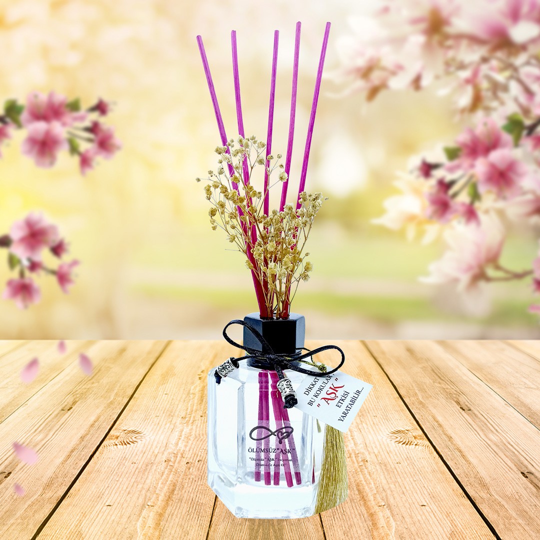 120 ml Köşeli Bambu Çubuklu Oda Kokuları Reed Diffuser Oda Parfümü Ortam Kokusu