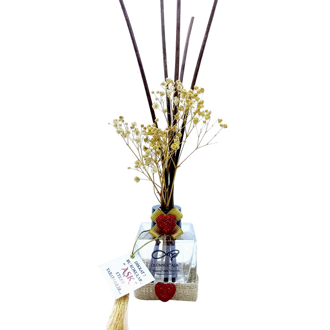 60 ml Küp Bambu Çubuklu Oda Kokuları Reed Diffuser Oda Parfümü Ortam Kokusu