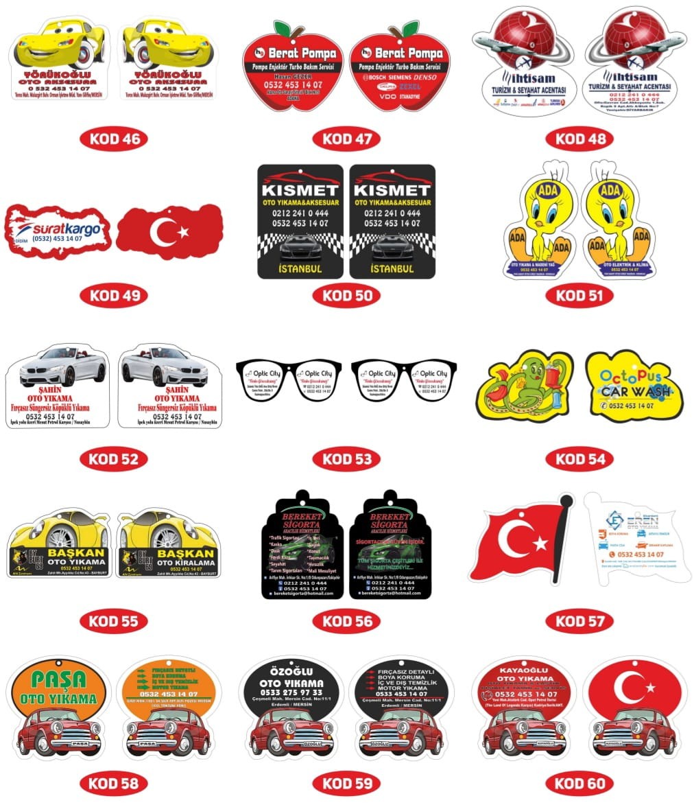 1000 ADET PROMOSYON REKLAMLIK HEDİYELİK KARTON OTO KOKUSU 