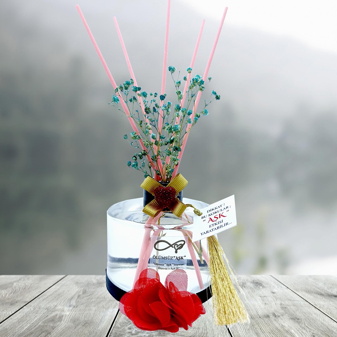 200 ml Silindir Bambu Çubuklu Oda Kokuları Reed Diffuser Oda Parfümü Ortam Kokusu