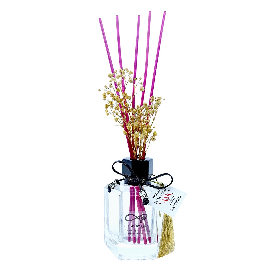 120 ml Köşeli Bambu Çubuklu Oda Kokuları Reed Diffuser Oda Parfümü Ortam Kokusu